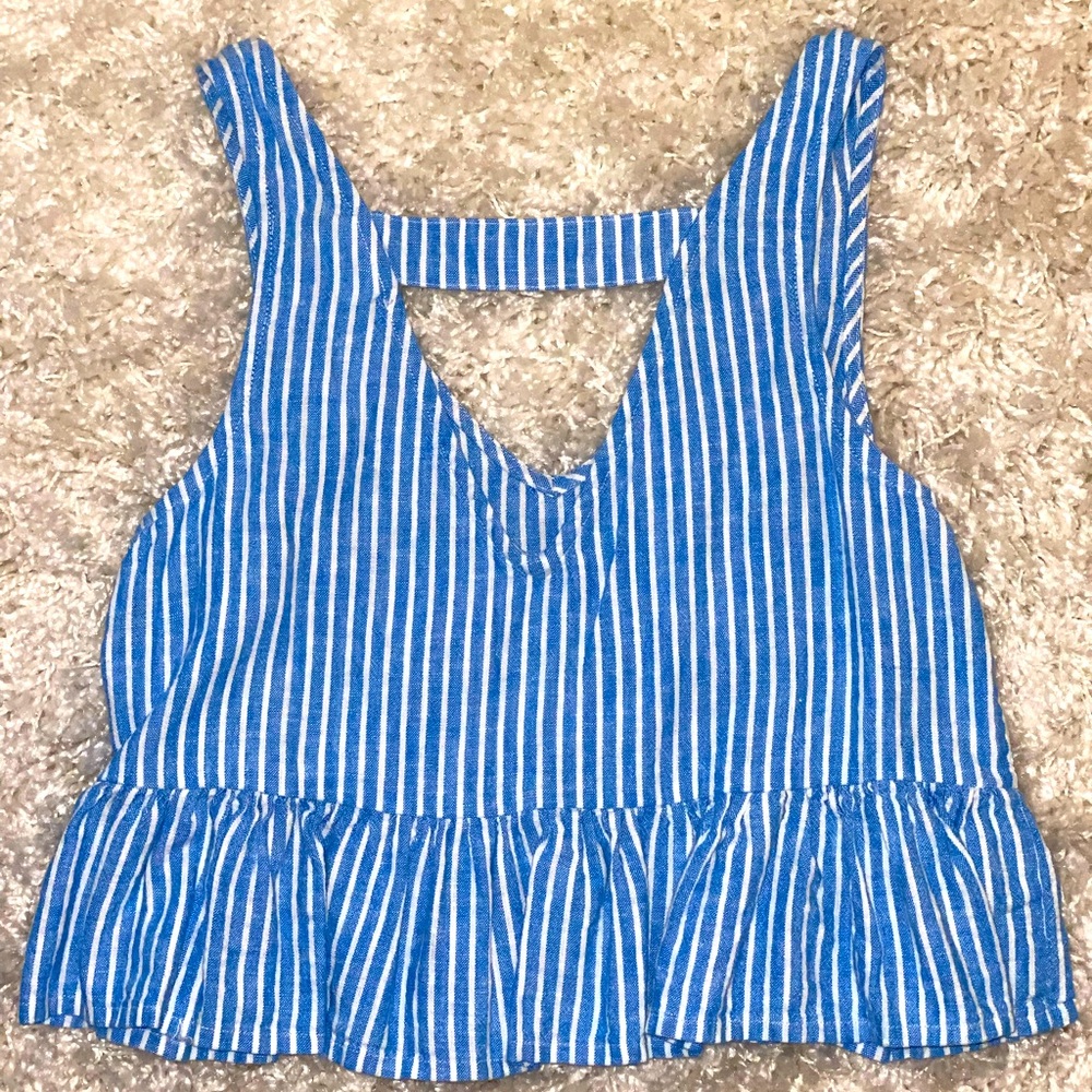 Blue & White Striped Top